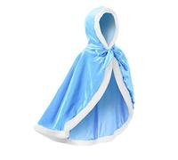 JerrisApparel Fille Princesse Costume Cap Noël Fête Déguisement avec Capuche (120, Bleu)