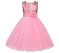 JerrisApparel Petite Fille Paillette Fête Fleur Robe de Cérémonie Bal Banquet Tulle