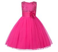 JerrisApparel Petite Fille Paillette Fête Fleur Robe de Cérémonie Bal Banquet Tulle