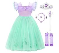 JerrisApparel Robe Sirène Fille Déguisement Princesse Fête Anniversaire Noël (120, Lilas)
