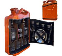 Jerry Can Whiskey Bar Cabinet - Petit Bar Personnalisé pour Hommes - Portable Drinks Cabinet Cadeau Personnalisable pour Les Amateurs De Whisky, Orange