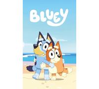Jerry Fabrics Bluey Couverture polaire douce et confortable pour enfants, 100 % polyester, 100 x 150 cm, jeté en peluche légère avec motif bleu amusant, idéal pour canapé, lit ou voyage