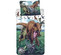 Jerry Fabrics Coton 140x200 Jurassic Park Dinosaures vert Taie d'oreiller 70x90 JF 02