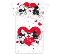 Jerry Fabrics Coton 140x200 Mickey Mouse et Mini Heart 1032 Minnie Mickey Mouse love pillowcase 70x90