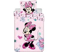 Jerry Fabrics Coton 160x200 Minnie Flowers 02 rose Taie d'oreiller 70x80 23 août