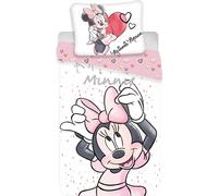 Jerry Fabrics Coton literie 140x200 Mini 6060 Minnie Mouse blanc rose taie d'oreiller 70x90 JF24
