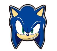 Jerry Fabrics Coussin en forme de hérisson Sonic - 35 cm x 30 cm - Oreiller en peluche douce pour enfants et fans - Décoration de salle de jeu - Produit sous licence officielle Sonic - Cadeau pour