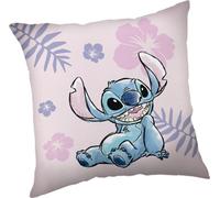 Stitch Coussin décoratif pour enfant 35 x 35 cm avec rembourrage en polaire douillet et taie d'oreiller en polyester doux. Impression recto-verso. Coussin douillet, cadeau Lilo et Stitch.