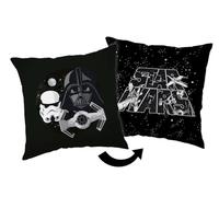 Jerry Fabrics Disney - Coussin Carré en Polaire Star Wars : Côté Obscure - Noir/Blanc- 35 X 35 Cm