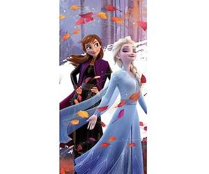 Jerry Fabrics Disney Frozen 2 - Toalla de baño (70 x 140 cm, 100% algodón), diseño de Anna y Elsa