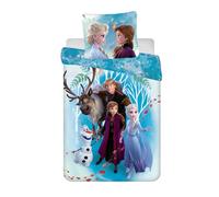 Jerry Fabrics Disney Frozen Parure de lit pour Enfant Housse de Couette 160 x 200 cm et taie d'oreiller 70 x 80 cm Coton 100%