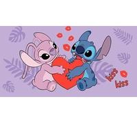 Jerry Fabrics Disney Lilo & Stitch Serviette de plage Motif Stitch & Angel Baiser 70 x 140 cm 100 % coton