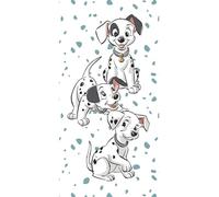 Jerry Fabrics Disney - Serviette De Plage en Coton Les 101 Dalmatiens- Blanc - 70 X 140 Cm