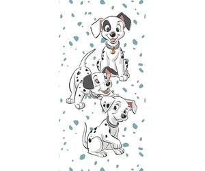 Jerry Fabrics Disney - Serviette De Plage en Coton Les 101 Dalmatiens- Blanc - 70 X 140 Cm