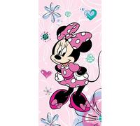 Jerry Fabrics Disney - Serviette De Plage en Coton Minnie : Noeud- Rose - 70 X 140 Cm