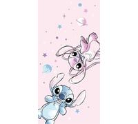 Jerry Fabrics Disney Stitch Serviette de plage pour enfants - Microfibre polyester légère à séchage rapide - 70 x 140 cm - Pour plage, piscine ou bain - Motif Lilo et Stitch vif - Serviette pour