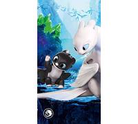 Jerry Fabrics Drap De Plage en Coton - 70 X 140 Cm - Imprimé Dragons