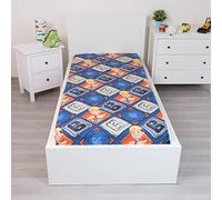 Jerry Fabrics Draps ajustés pour Enfants, Bob Le Bricoleur, Coton, Multicolore, 200x90x25 cm