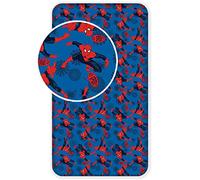 Jerry Fabrics Draps ajustés pour Enfants, Homme araignée, Coton, Bleu foncé, 200x90x25 cm