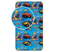 Jerry Fabrics Draps ajustés pour Enfants, Sam Pompier, Coton, Multicolore, 200x90x25 cm