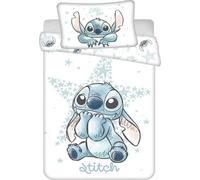 Jerry Fabrics Draps en coton 100x135 Lilo and Stitch blanc bleu taie d'oreiller 40x60 JF24