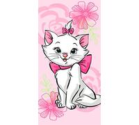 Jerry Fabrics F - Serviette de Plage - Serviette de Bain - Les Aristochats - Marie Cat - Enfant - 70 x 140 cm - 100% Coton