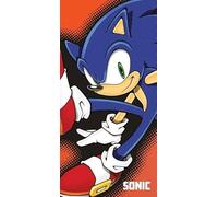 Jerry Fabrics F - Serviette de Plage - Serviette de Bain - Sonic - Enfant - 70 x 140 cm - 100% Coton