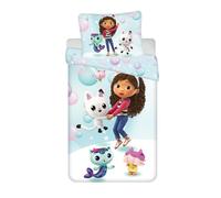 Jerry Fabrics Gabby's Dollhouse Housse de Couette et taie d'oreiller pour lit Simple 140 x 200 cm + 70 x 90 cm Certifié Öko-Tex en Polyester avec Fermeture éclair