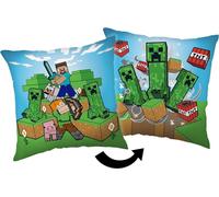 Jerry Fabrics Kids Pillow 40x40 Minecraft Creeper's Rush teal JF24