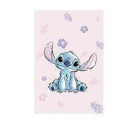 Jerry Fabrics Couverture en microflanelle Lilo and Stitch 100 x 150 cm 100 % polyester Rose