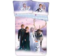 Jerry Fabrics Linge de lit en coton 100x135 Frozen Ice Age 0745 Anna Elsa pour le lit Taie d'oreiller 40x60