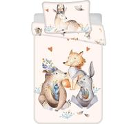 Jerry Fabrics Literie en coton 100x135 Animaux de la forêt abricot Taie d'oreiller 40x60 24 août