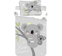 Jerry Fabrics Literie en coton 100x135 Koala bear stars 7554 literie bébé blanc gris Sweet Deams taie d'oreiller 40x60