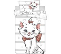 Jerry Fabrics Literie en coton 100x135 Marie Cat Bow Taie d'oreiller blanc gris 40x60 JF24