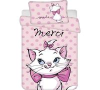 Jerry Fabrics Literie en coton 100x135 Marie Cat Merci Taie d'oreiller rose 40x60 JF24