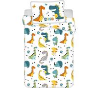 Jerry Fabrics Literie en coton 100x135 Taie d'oreiller colorée Dinosaures 40x60 24 août