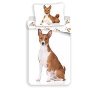 Jerry Fabrics Literie en coton 140x200 Basenji Sweet dog chien 1002 Taie d'oreiller 70x90
