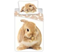 Jerry Fabrics Literie en coton 140x200 Bunny brown 7210 Taie d'oreiller 70x90