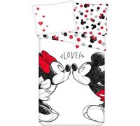 Jerry Fabrics Literie en coton 140x200 Mickey et Mini Love 04 Taie d'oreiller 70x90