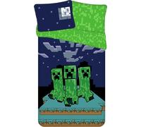 Jerry Fabrics Literie en coton 140x200 Minecraft Sssleep Tight Taie d'oreiller 50x70