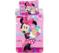 Jerry Fabrics Literie en coton 140x200 Mini taie d'oreiller à fleurs Minnie Mouse 70x90
