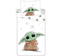 Jerry Fabrics Literie en coton 140x200 Star Wars Baby Yoda blanc vert Taie d'oreiller 70x90 23 août