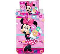 Jerry Fabrics Literie en coton 140x200 Taie d'oreiller rose Minnie Mouse 50x70 JF24