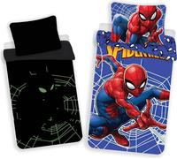Jerry Fabrics Literie phosphorescente 140x200 Spiderman l'homme araignée 9339 Taie d'oreiller en coton 70x90 JF24