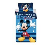 Jerry Fabrics Mickey Team Parure de lit Housse de Couette 140 x 200 cm et 1 taie d'oreiller 70 x 90 cm Coton