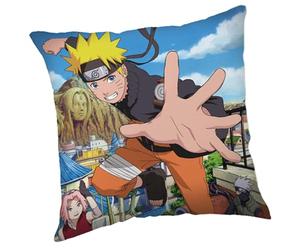 Jerry Fabrics Naruto Coussin décoratif pour enfant 40 x 40 cm avec garnissage en microfibre douillette et taie d'oreiller en polyester doux. Impression recto-verso de haute qualité. Coussin douillet