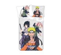 Jerry Fabrics Naruto Parure de lit pour enfant avec housse de couette de 140 x 200 cm et taie d'oreiller de 70 x 90 cm, 100 % coton