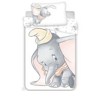 JFabrics Dumbo Grey Parure de lit pour bébé 2 pièces 100% Coton Dimensions : 100 x 135 cm, 40 x 60 cm Certifié Öko-Tex Standard 100