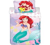 Jerry Fabrics Parure de lit Ariel La Petite Sirène Princesse 100% Coton Housse de Couette 140x200 cm + Taie d'Oreiller 70x90 cm