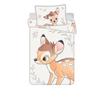 Jerry Fabrics Parure de lit Bambi pour lit de bébé, housse de couette 2 pièces 100 x 135 cm + taie d'oreiller 40 x 60 cm, 100 % coton